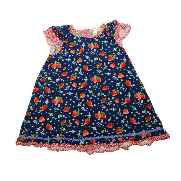 Matilda Jane Linen Blend Tuscan Berry Girls Dress Size 4 Gingham Ruffle - Picture 1 of 9